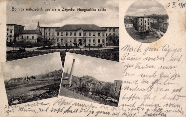Bolnica Milosrdnih Sestara  (današnja Bolnica Sestara milosrdnica), Vinogradska cesta, oko 1903. godine